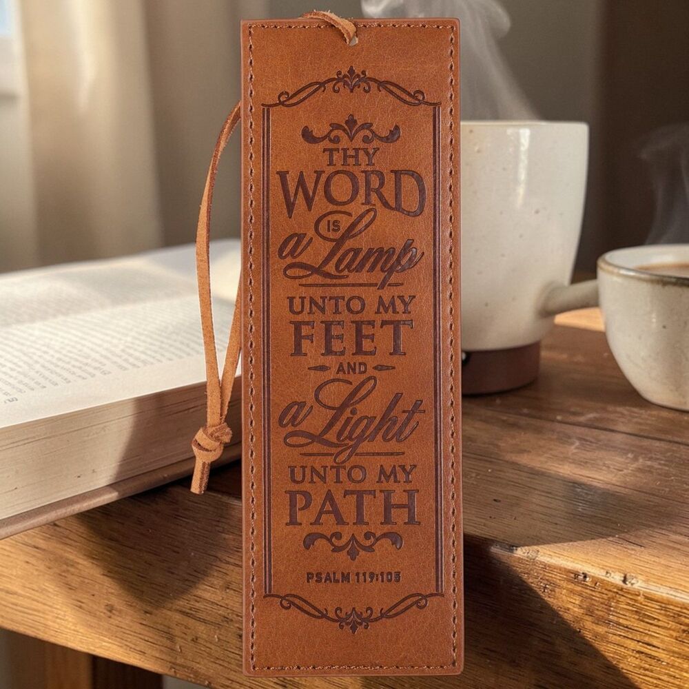 Christian Leather Scripture Bookmark for Men Women Inspirational Bible Verse